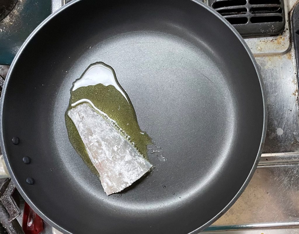 オリーブオイルで焼く